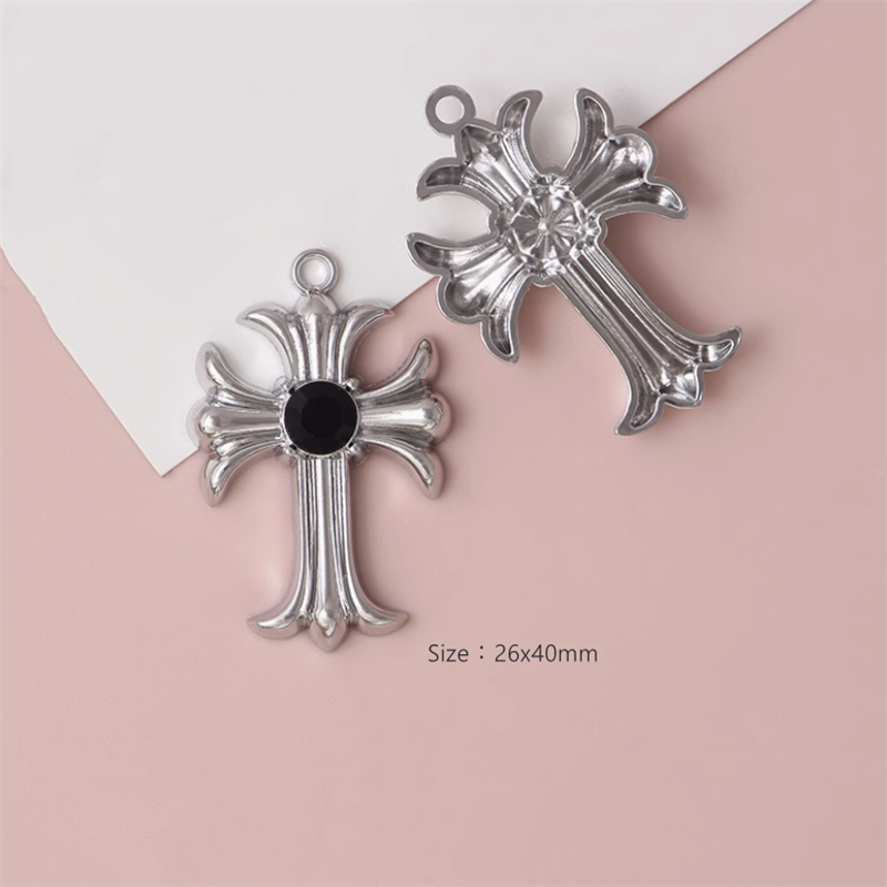 Alloy Platinum Plated Gothic Style Big Cross Pendants