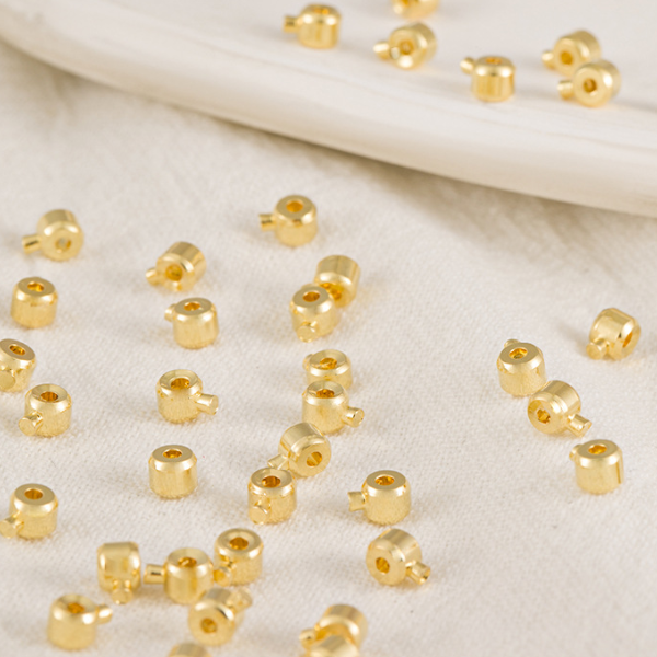 10pcs Brass Pinch Clip-Cylinder Position Beads