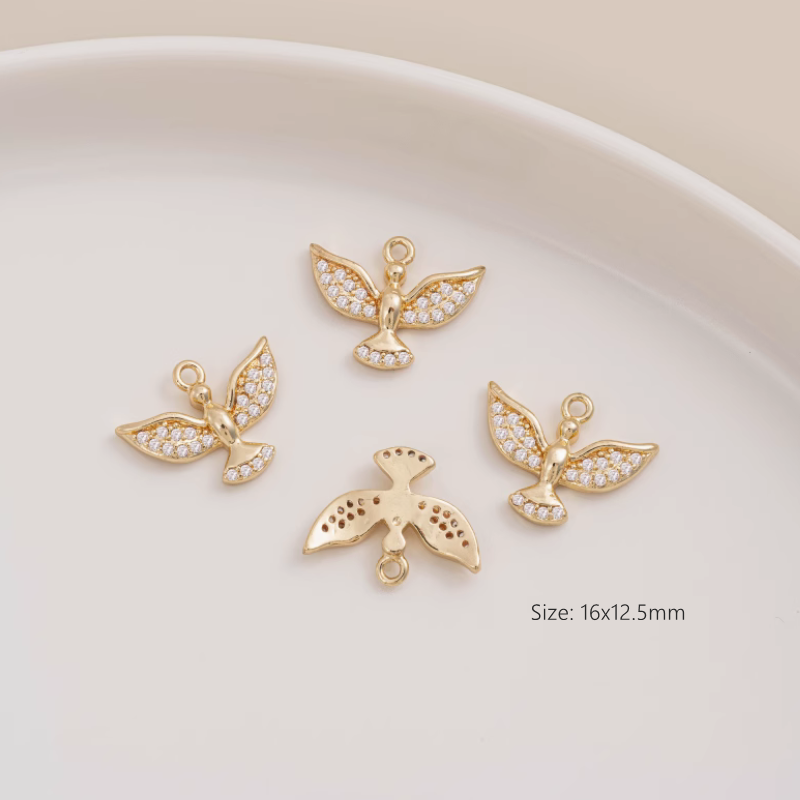 Brass 14K Gilded Zircon Necklace Bracelet Pendants Collection