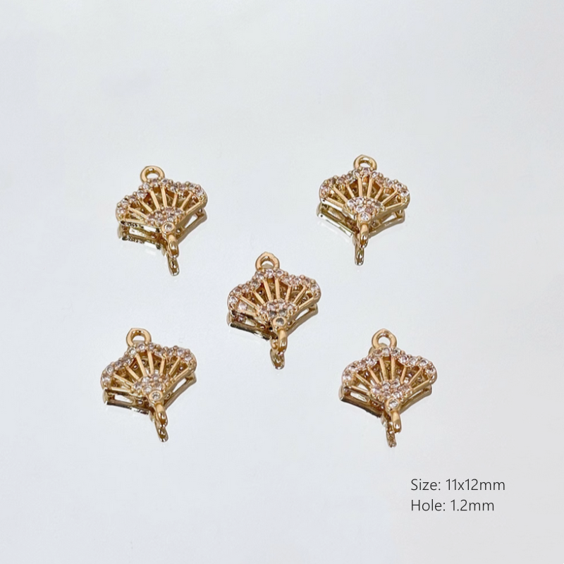 Brass 18K Gilded Zircon Pendants Fairy Style Shine Charms