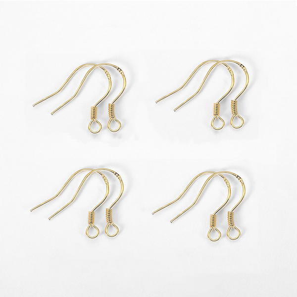1 Pair 925 Sterling Silver Earring Hooks, Spiral+925 Seal