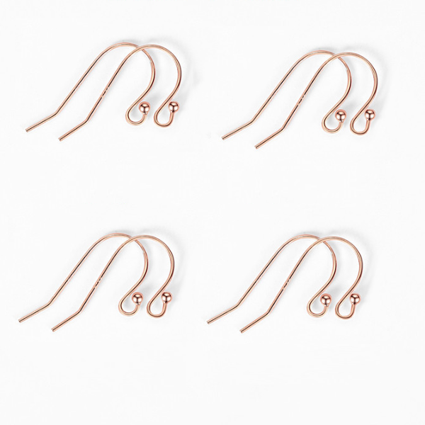 5 Pairs Brass Earring Hook, Ball Style