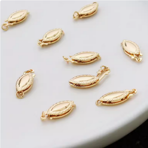 Brass 14K Gilded Eye Shape Insert Clasp