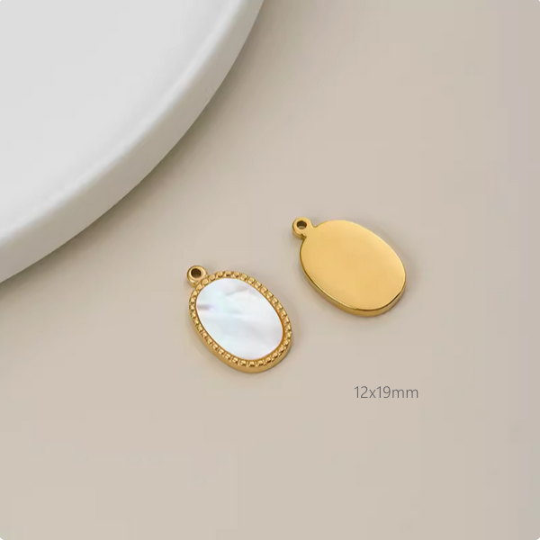 New Fashion Titanium Steel+Shell Pendant Charms