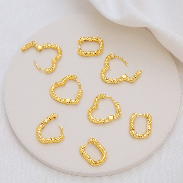 1 Pairs Brass Curving Surface Earring