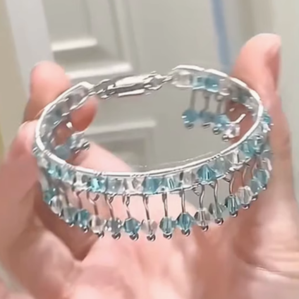 Brass Wire Bracelet Zircon Beads