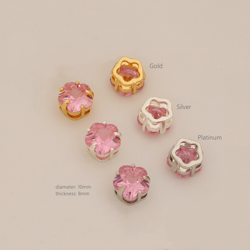 Brass Zircon Plum Blossom Spacer