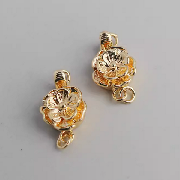 Brass Gold Plated Flower Insert Clasp