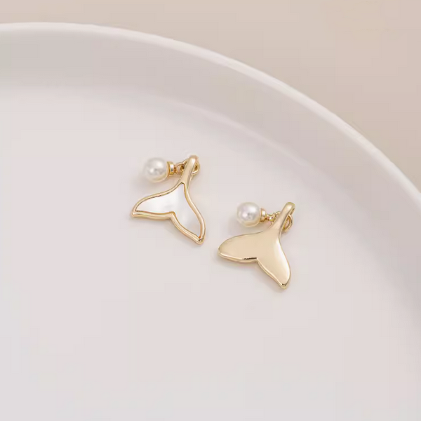 Brass Shell Whale Fish Tail Pendant Charms Color Preservation-PMYW