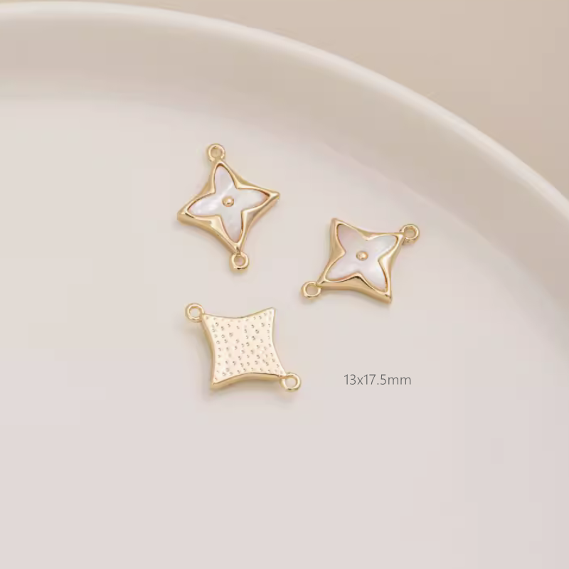 Brass + Shell Four Leaf Clover Pendant Accessoreis