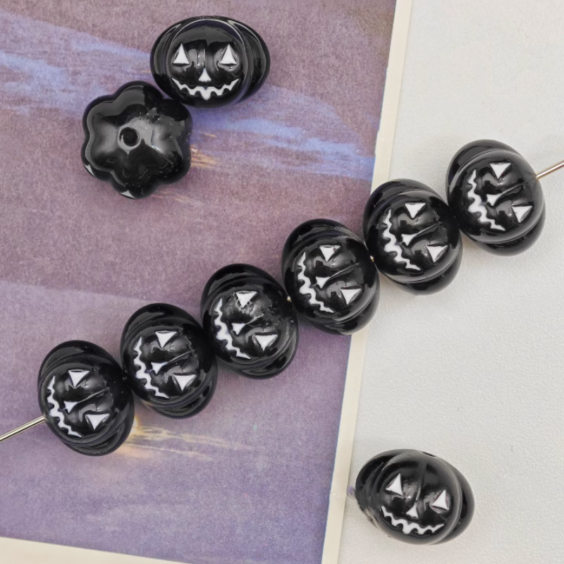 Halloween Pumpkin Beads Necklace Bracelet Handmaking Jewelry DIY