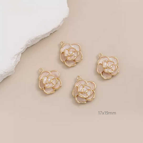 Brass Gilded Dispensing Camellia Flower Pendant