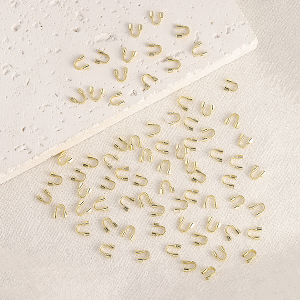 100pcs Brass U Shape Clasp, Thread Protector
