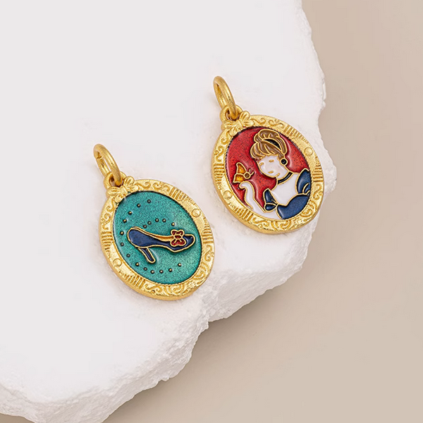 Brass Princess Pendant Piece 18K Matt Gilded