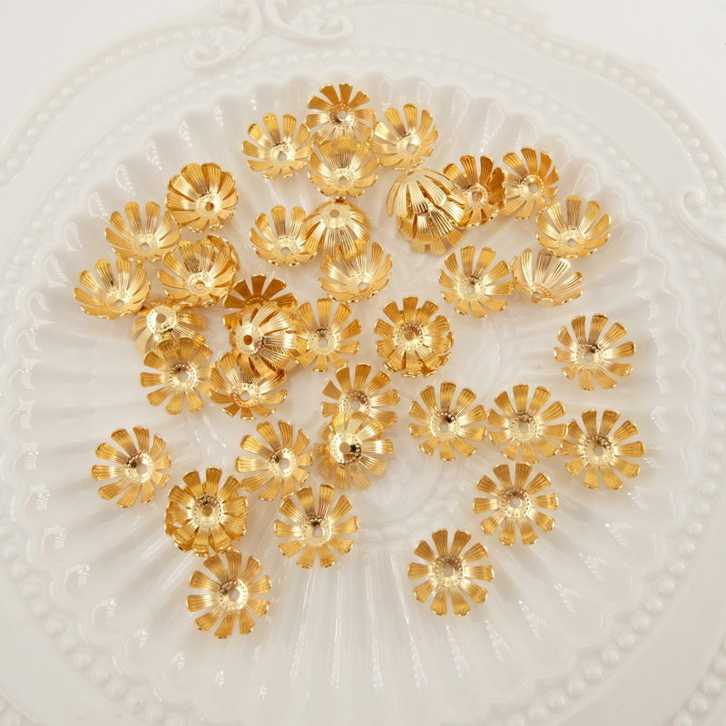 10pcs Brass Petal Spacer Piece
