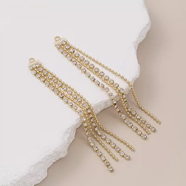 Brass 14K Plated+Zircon Tassel