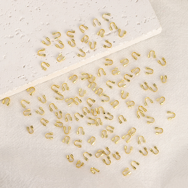 100pcs Brass U Shape Clasp, Thread Protector