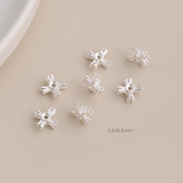5pcs Brass Silver Plated Jewelry Spacers Partitons