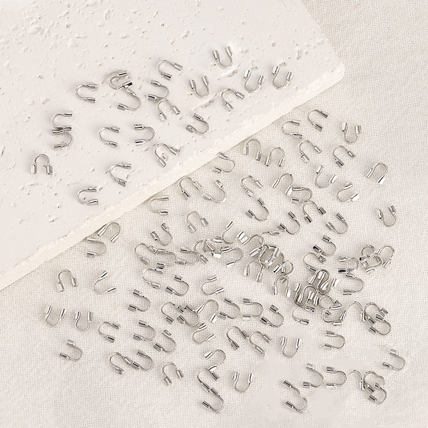 100pcs Brass U Shape Clasp, Thread Protector