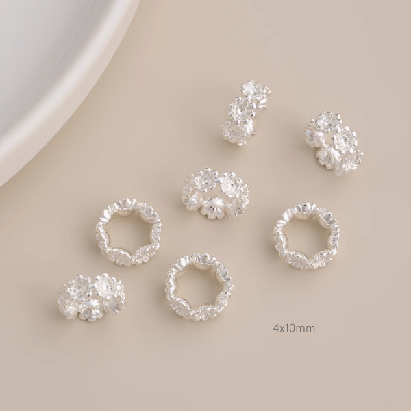5pcs Brass Silver Plated Jewelry Spacers Partitons