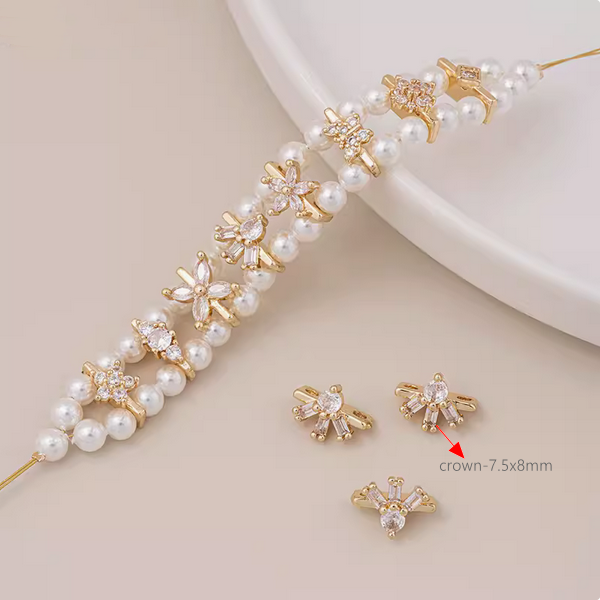 Brass Zirconic Spare Spacer 2 Row Holes