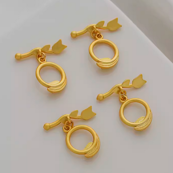 Brass Pinch / OT Toggle Clasp, Rose 18K Matt Gold Plated