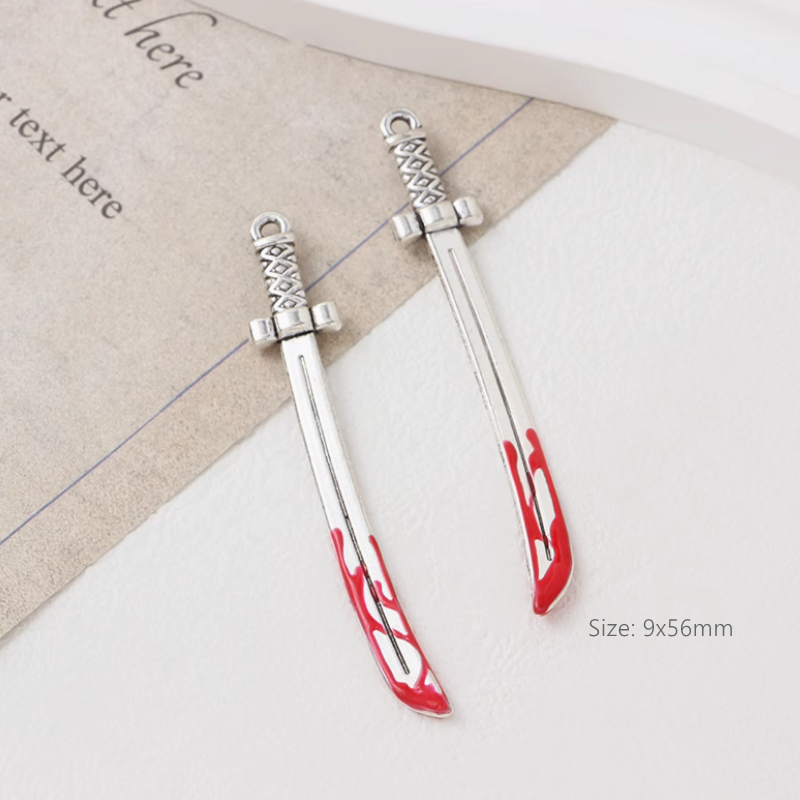 Pendant Halloween Theme Gothic Dark Handmaking DIY Charms Heart Sword