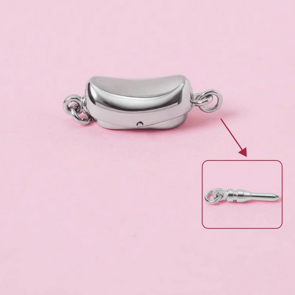 Sterling Silver Bayonet Inserts Clasp Bean Shape