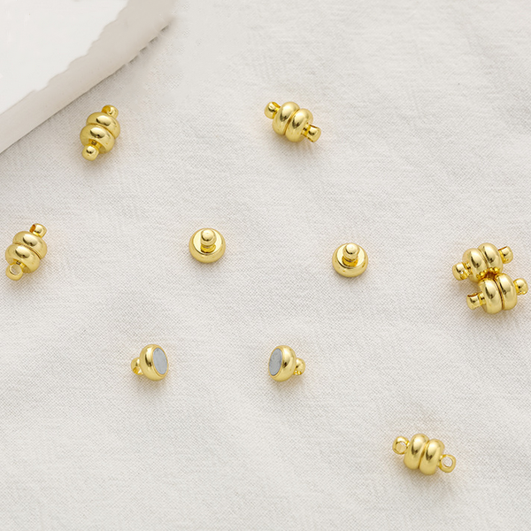 Brass Flat Round Magnetic Clasp