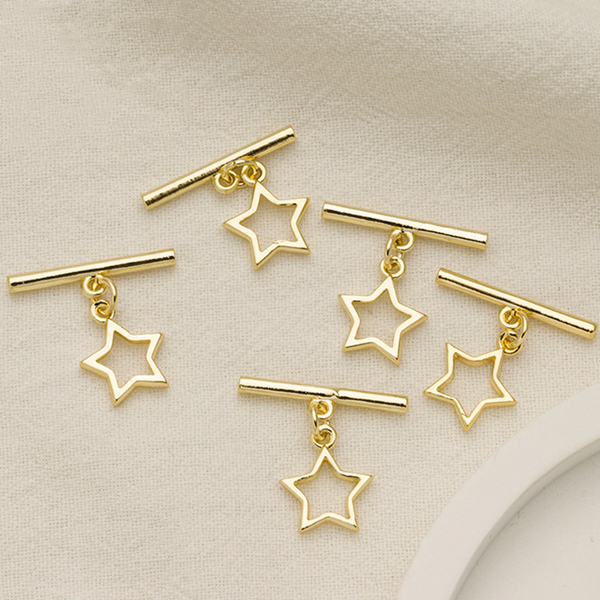 Brass Star Pinch / OT Toggle Clasps Colors Preservation