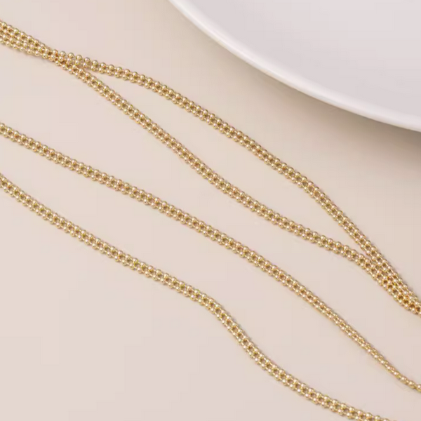Brass Gold Plated 2 Row Ball Shape Chains