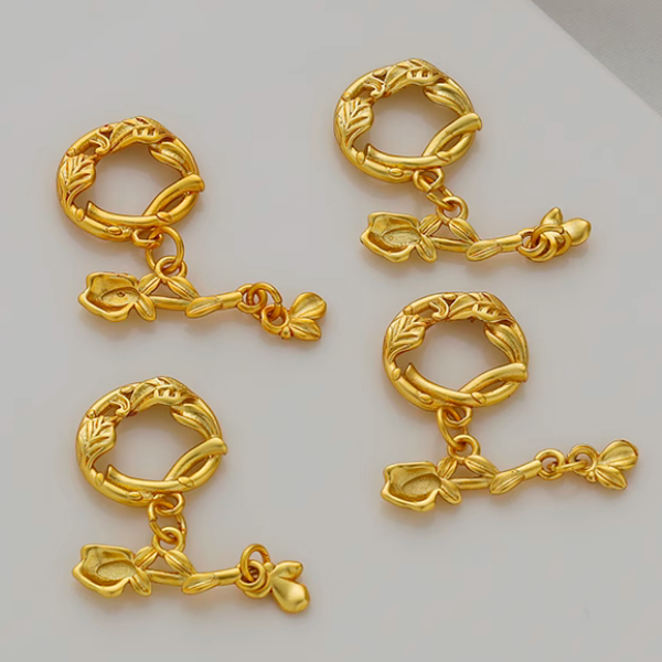 Brass Pinch / OT Clasp -Tree Branch,  Matt Gold Plated - CMRS-01