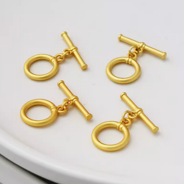 Brass OT Toggle Clasp Matt Gold Plated