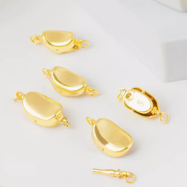Brass Gilded Plain YuanBao Inserts Clasp