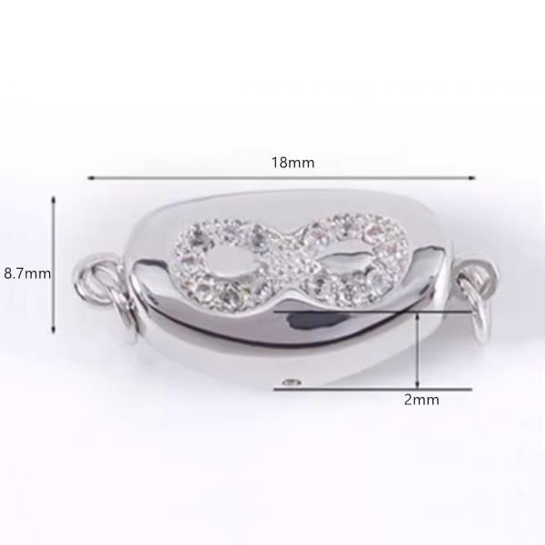 Brass Word Zirconic Inserts Clasp Platinum Plated