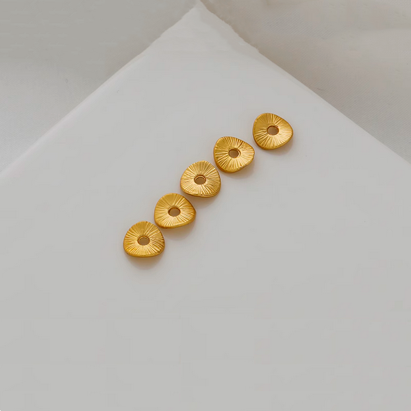 10pcs Alloy 8mm 18K Gilded Thin Round Spacer Piece