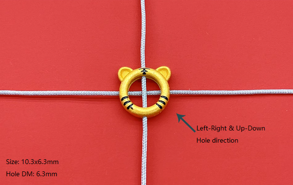 Sterling Silver Beads Enwrap Ring-Tiger Shape