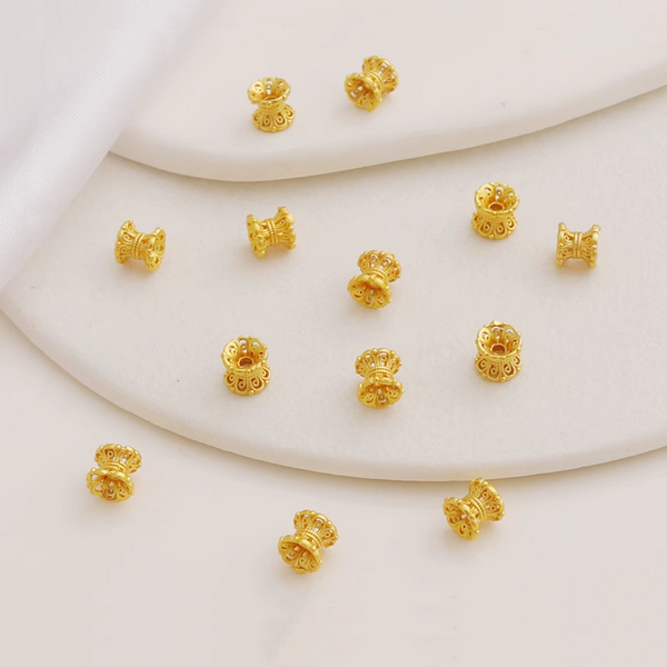 5pcs Alloy Hollowed Double Sided Petal Base Spacer