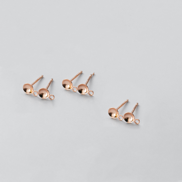 1 Pair 925 Sterling Silver Earring Base, With Hanging Ring