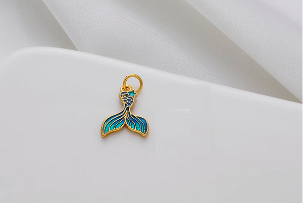 Alloy Whale Tail Shape Pendant 14K Plated+Dispensing - PMWZ-01