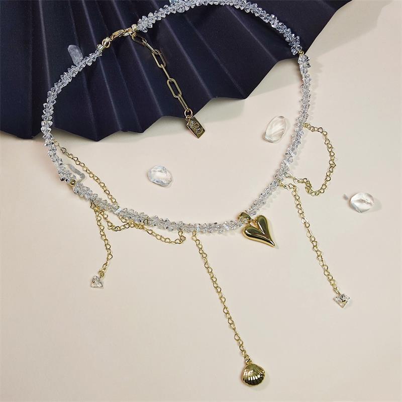 Crystal Beads DIY Material Necklace Kits 14K Shell