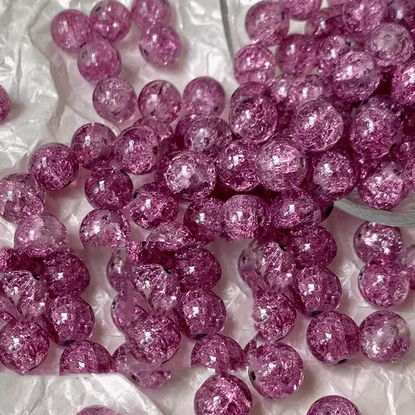 10pcs Glass Beads Broken Ice Effect