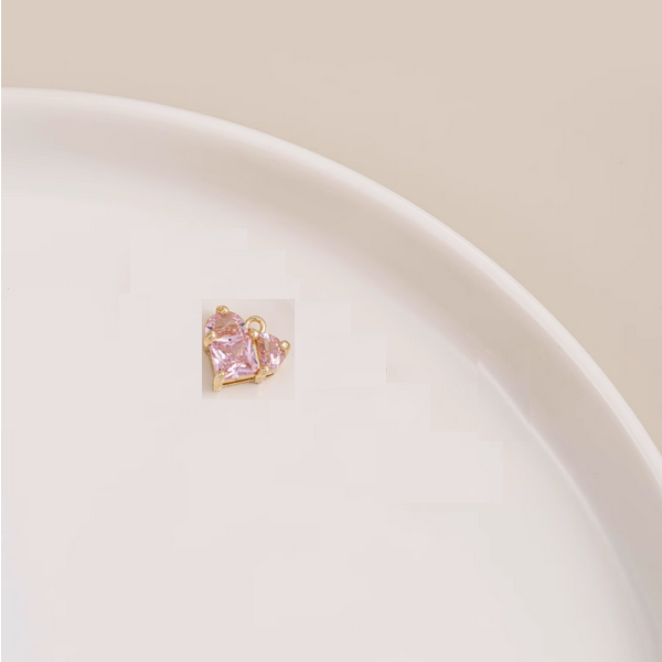 Brass Framed Zirconic Heart Shape Pendant - PMXG-03