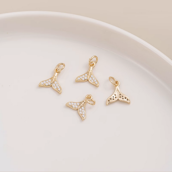 Brass Fish / Mermaid / Whale Tail Shape Pendant - PMYQ-03