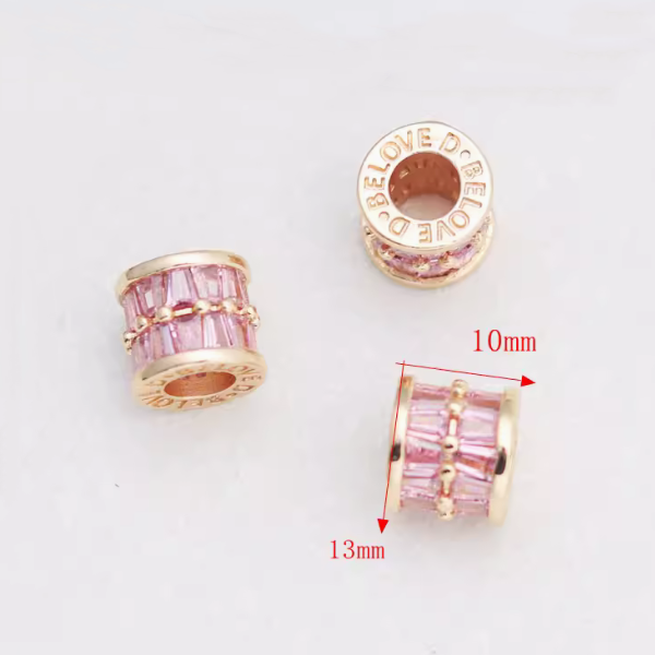 Alloy Zircon Cylinder Beads Spacer