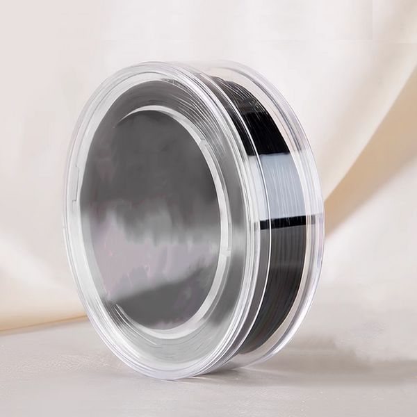 0.5mm Black Round Crystal Elastic String, 120m/Roll - RPEL-13