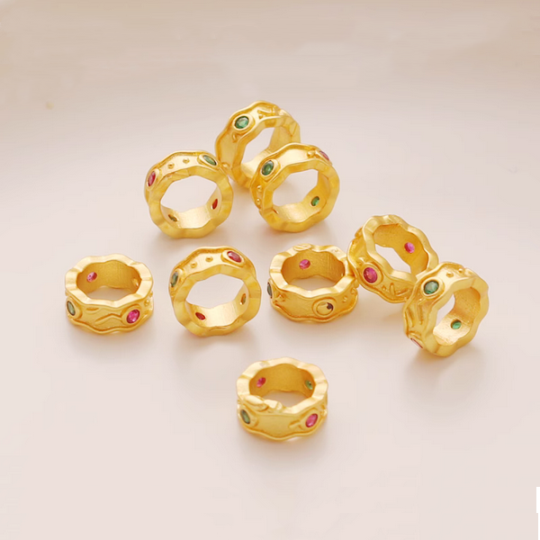 Alloy Ring Spacer - 18K Plated + Zircon
