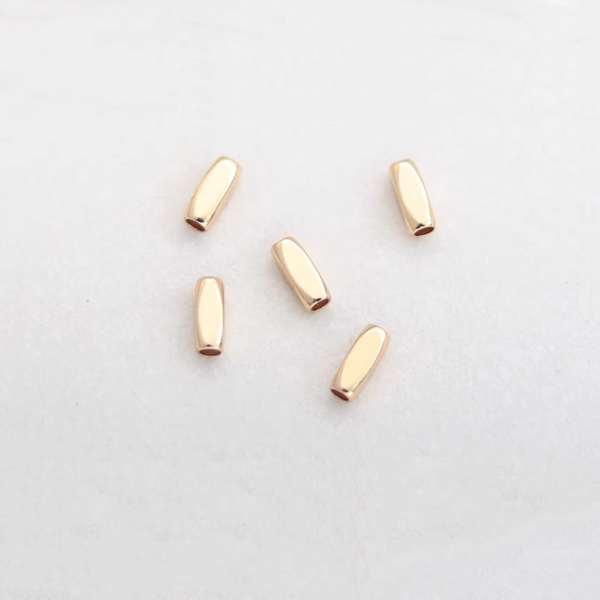 20pcs Alloy Ellipse Column Piece Spacer- 14K Plated - AMFL-02