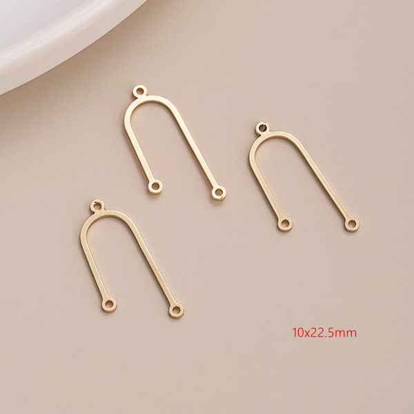 1 Pairs Brass 14K Plated Earring Pendant Pieces 14K Gold Plate