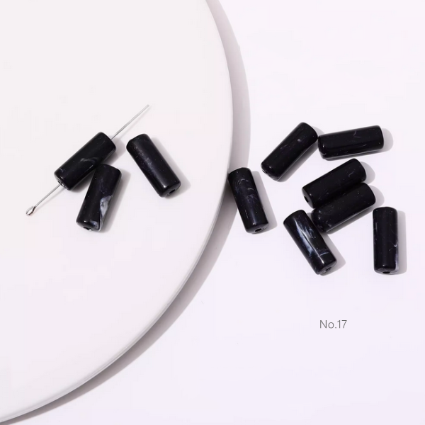 10pcs Acrylic Tubular Bead Gradient Colors